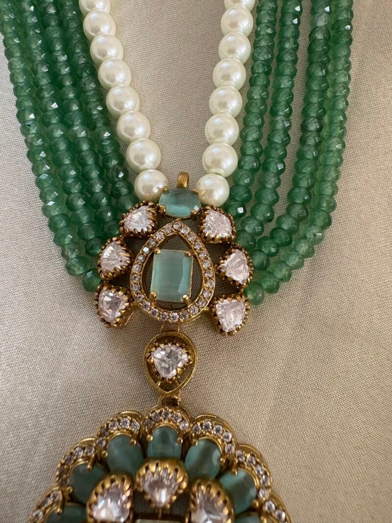 Meenal Polki Pendant Necklace Set - Image 3