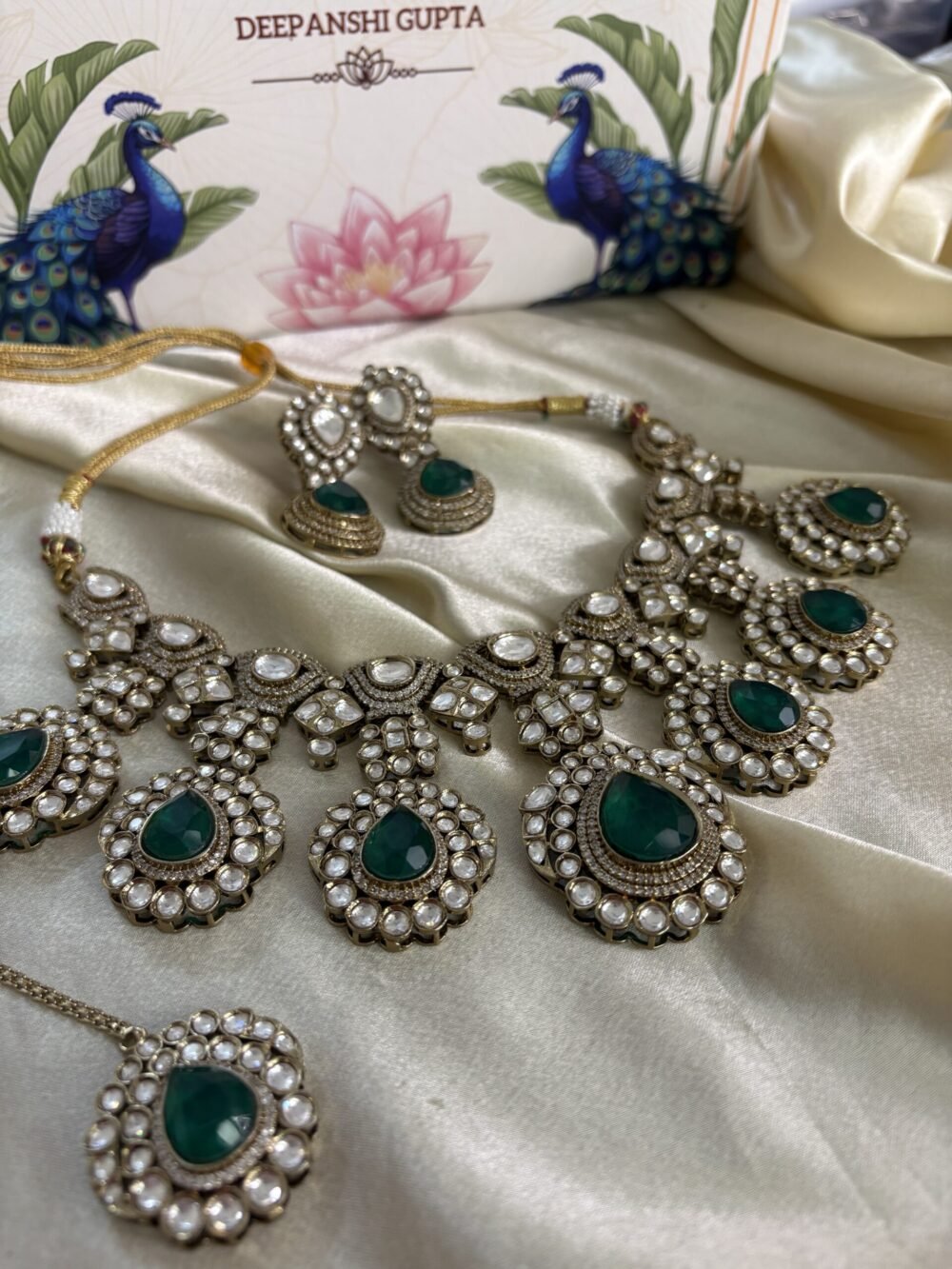 Kaasni Polki Bridal Necklace Set - Image 5