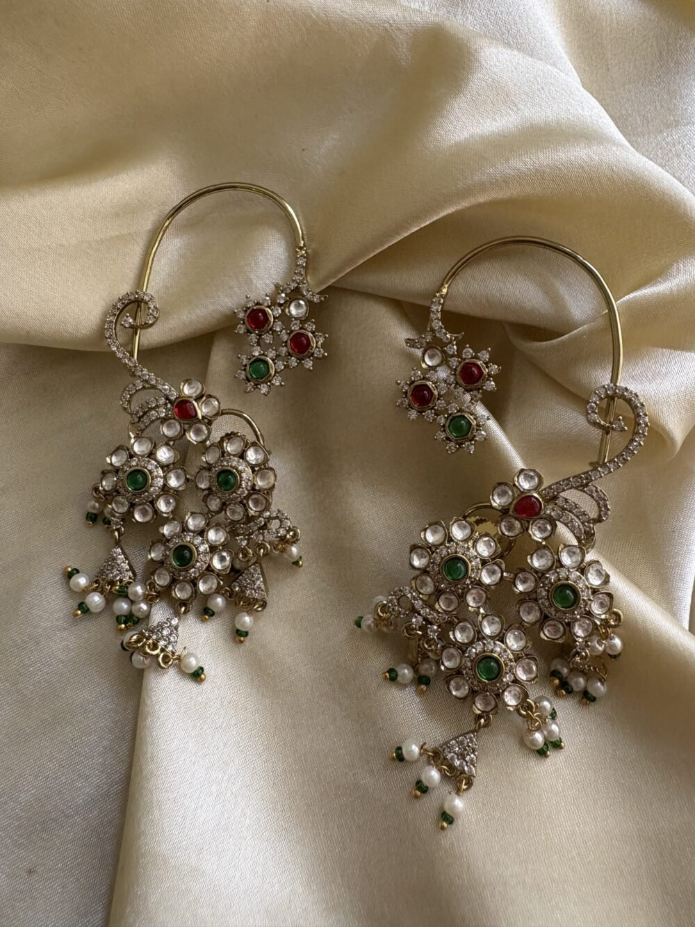 Hridya Polki Kundan Earcuffs Earrings - Image 2