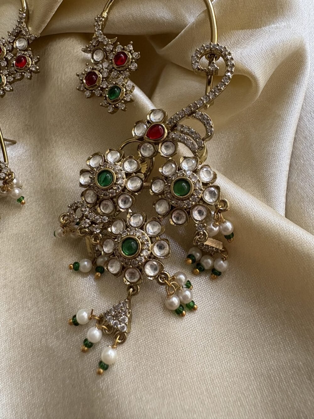 Hridya Polki Kundan Earcuffs Earrings - Image 3