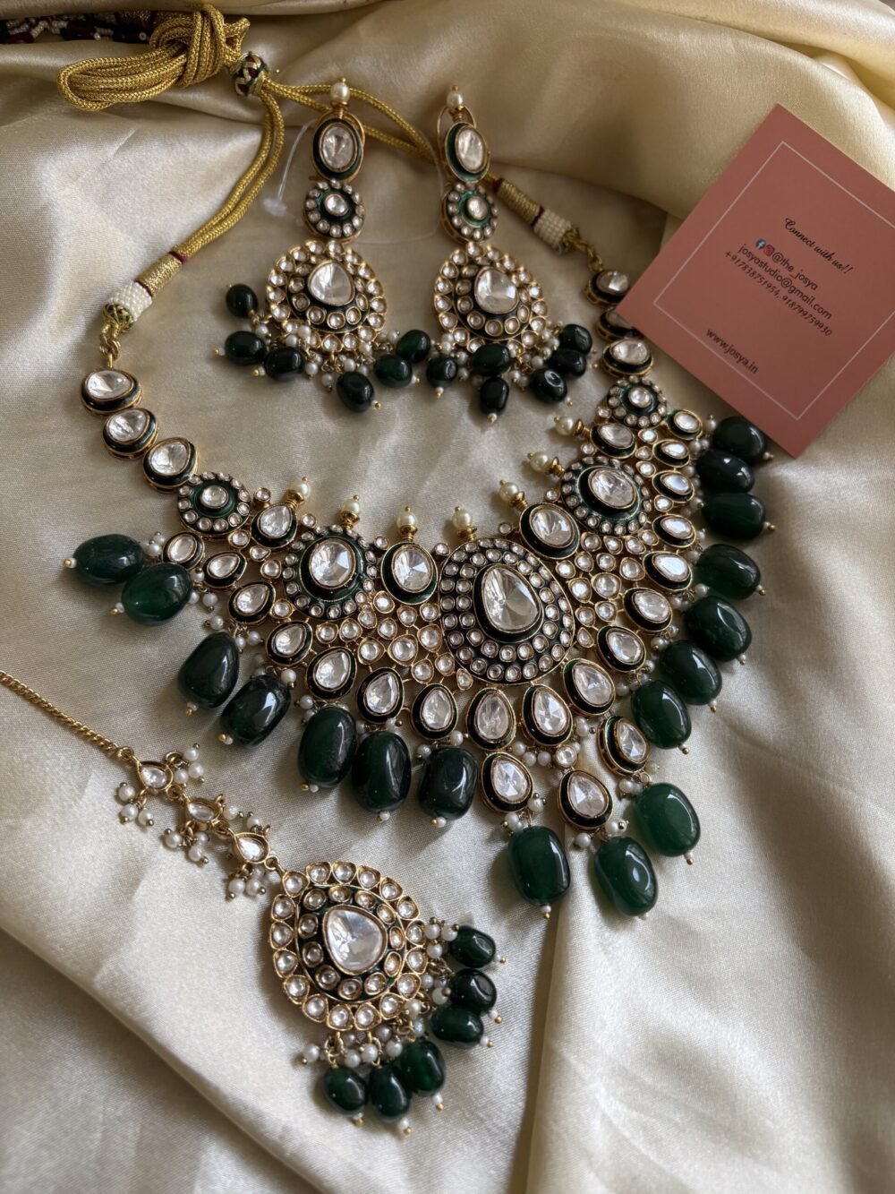 Rutvi Polki Bridal Necklace Set - Image 5