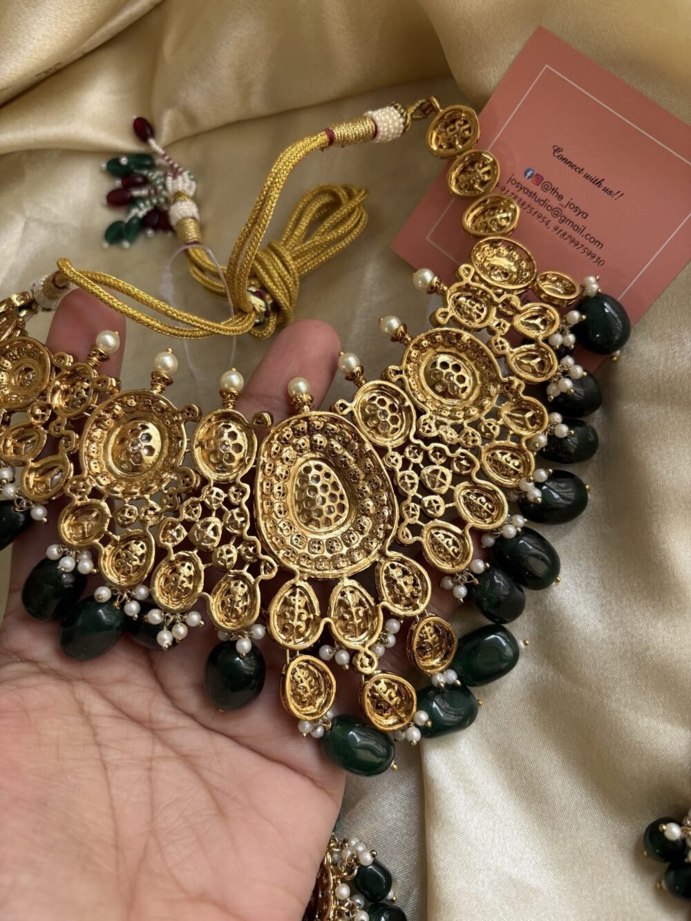 Rutvi Polki Bridal Necklace Set - Image 8