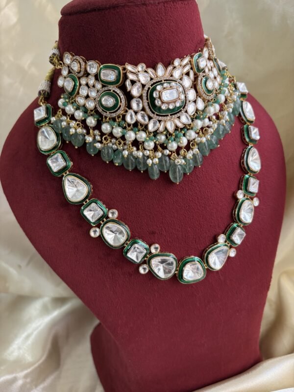 Omisha Polki Bridal Combo Necklace Set