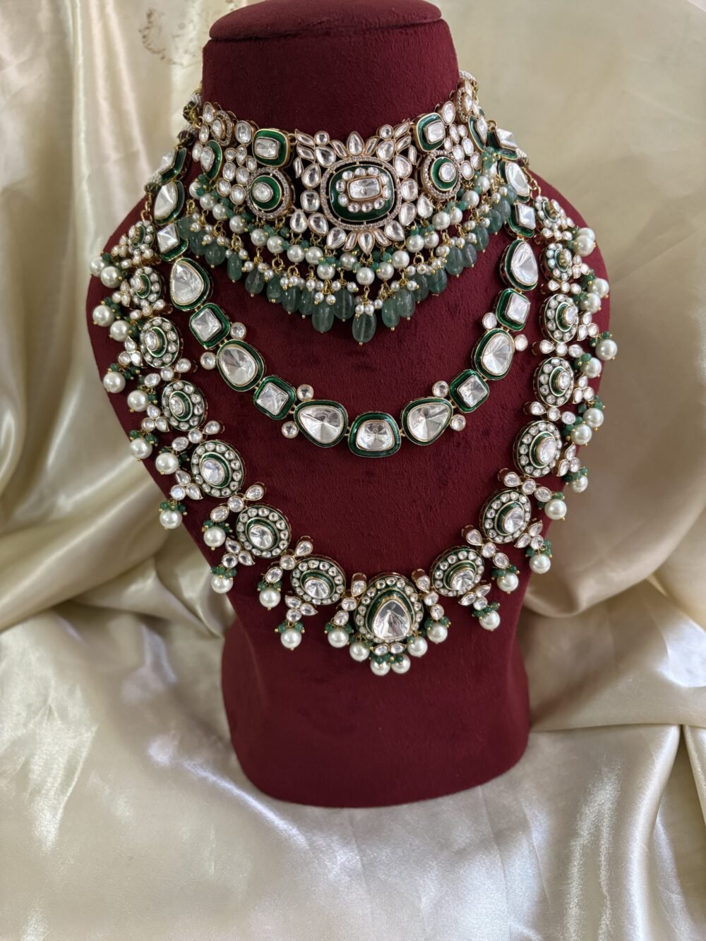 Ojaswini Polki Bridal Combo Necklace Set - Image 6