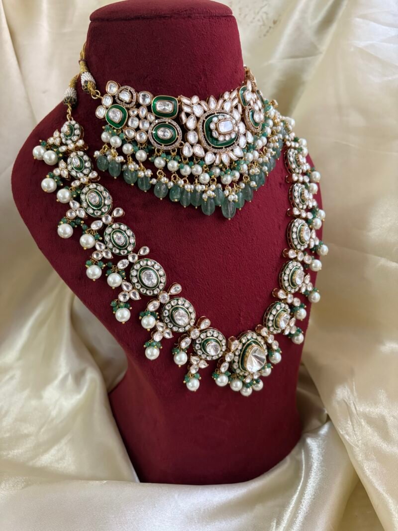 Ojal Polki Bridal Combo Necklace Set - Image 5