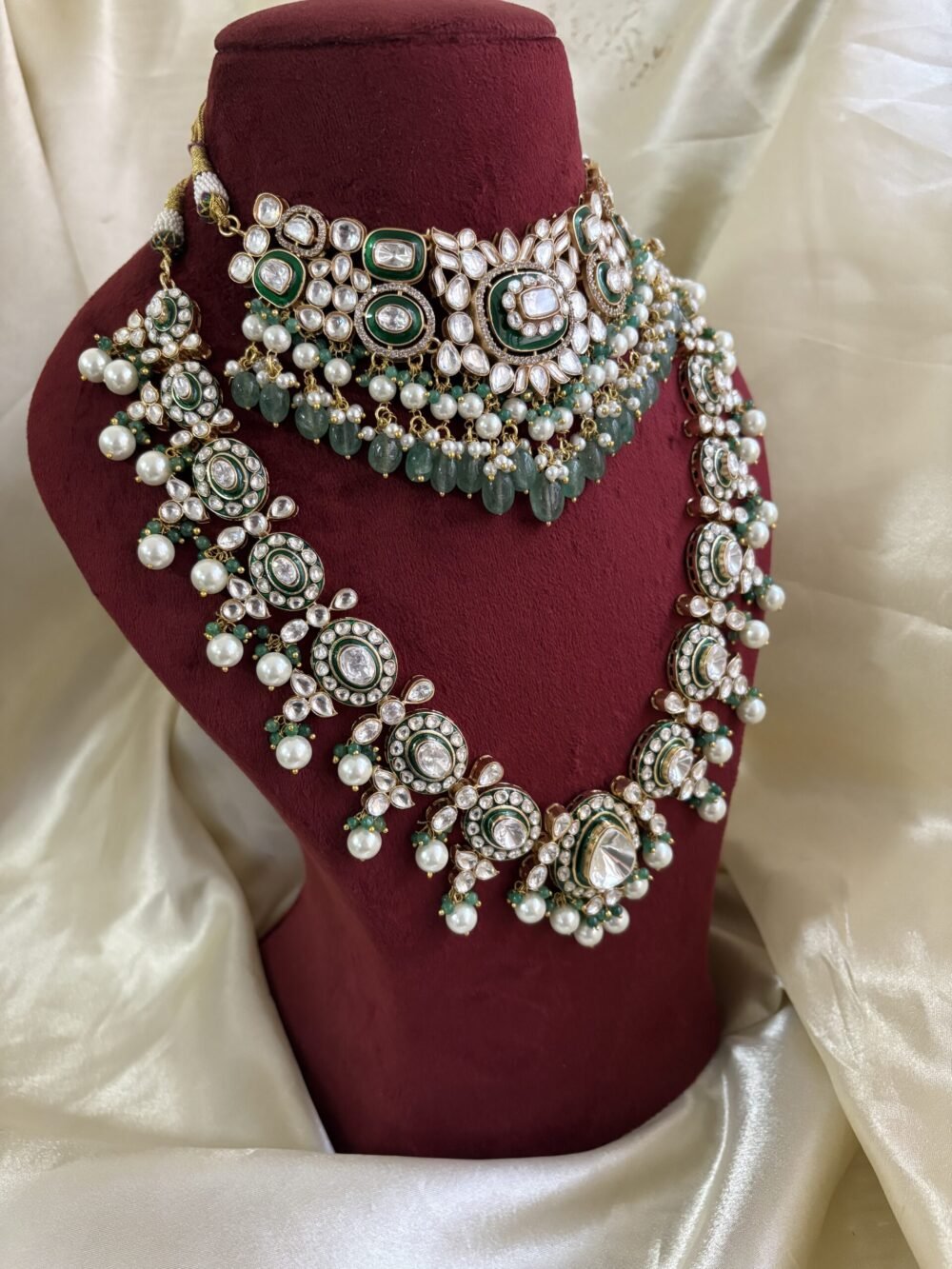 Ojal Polki Bridal Combo Necklace Set - Image 5