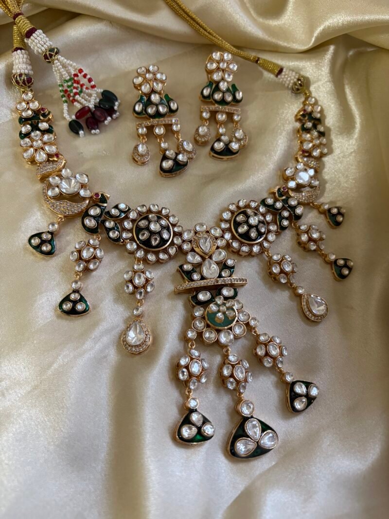 Divisha Polki Bridal Necklace Set - Image 10