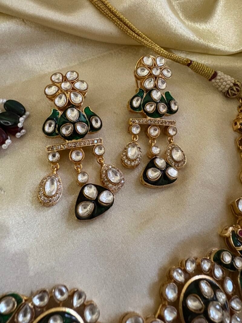 Divisha Polki Bridal Necklace Set - Image 7