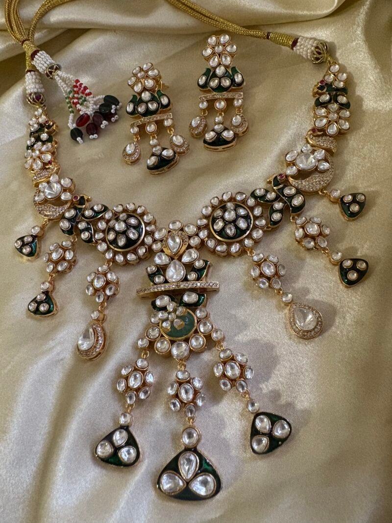 Divisha Polki Bridal Necklace Set - Image 8