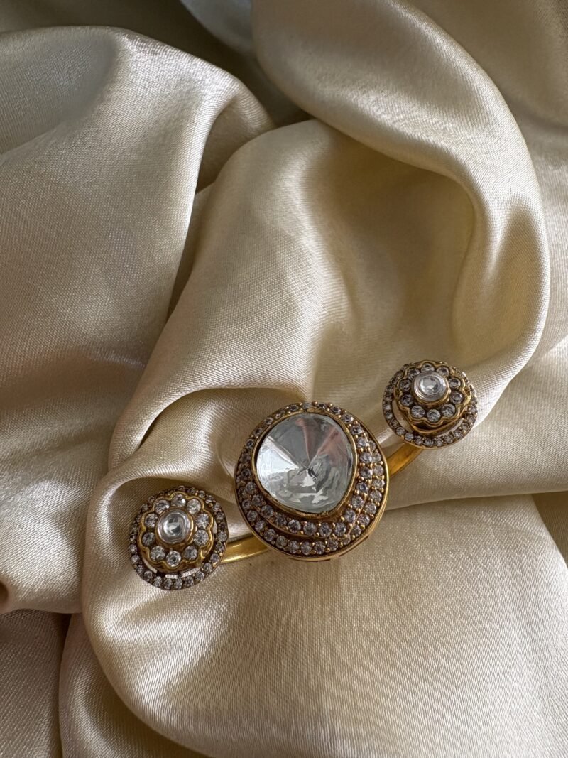 Jaseena Polki Double Finger Ring