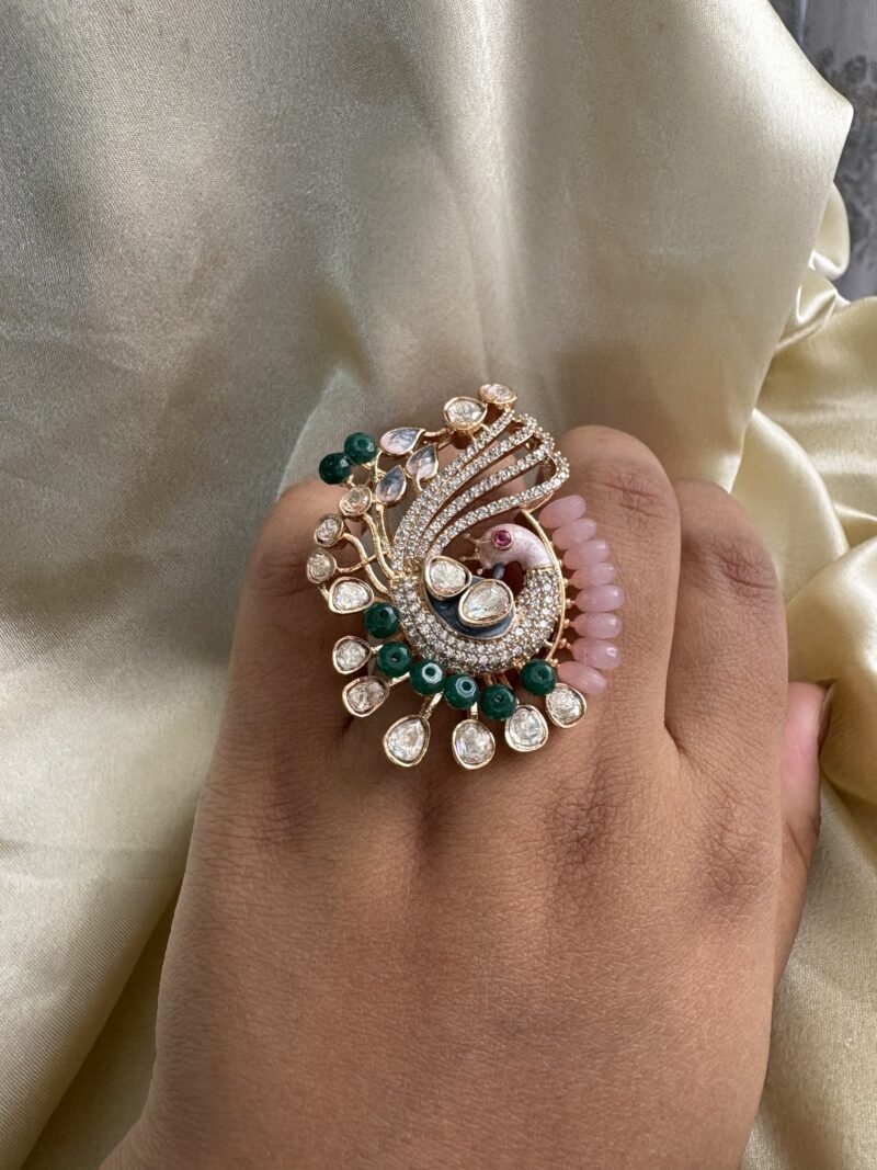 Mayumi Big Size Polki Ring - Image 4