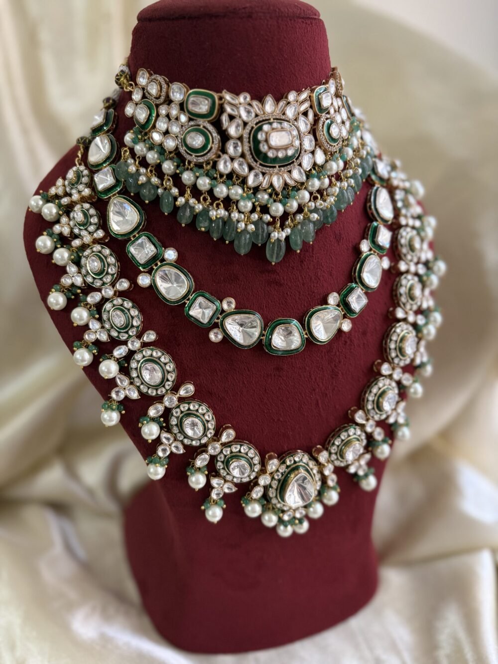 Ojaswini Polki Bridal Combo Necklace Set
