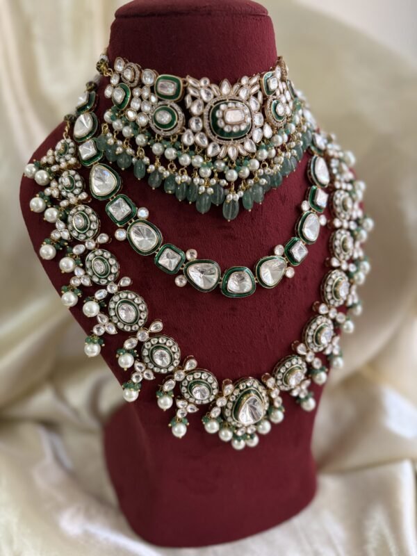 Ojaswini Polki Bridal Combo Necklace Set