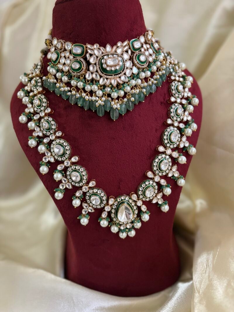 Ojal Polki Bridal Combo Necklace Set - Image 3