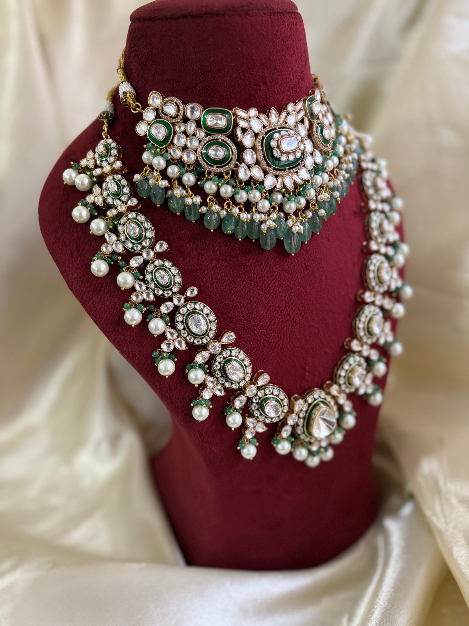Ojal Polki Bridal Combo Necklace Set