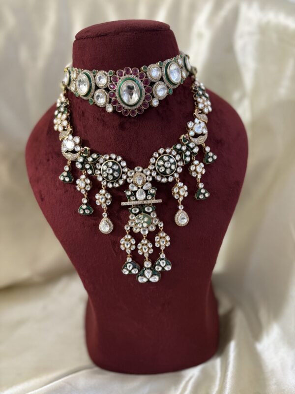 Ojal Polki Minimal Bridal Combo Necklace Set