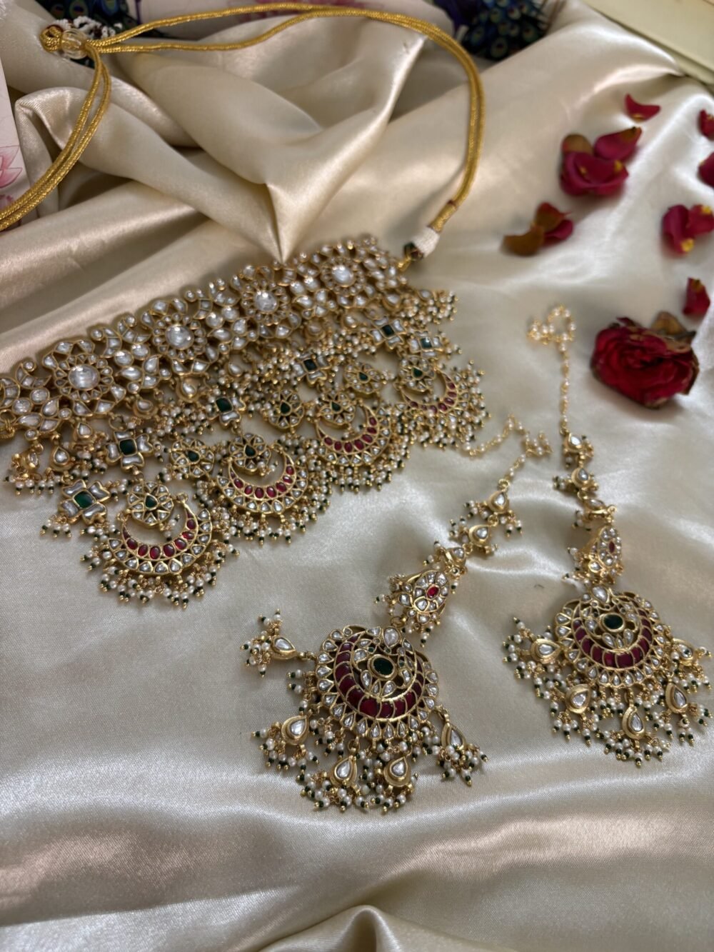 Preet Kundan Choker Set 92.5 Silver - Image 9
