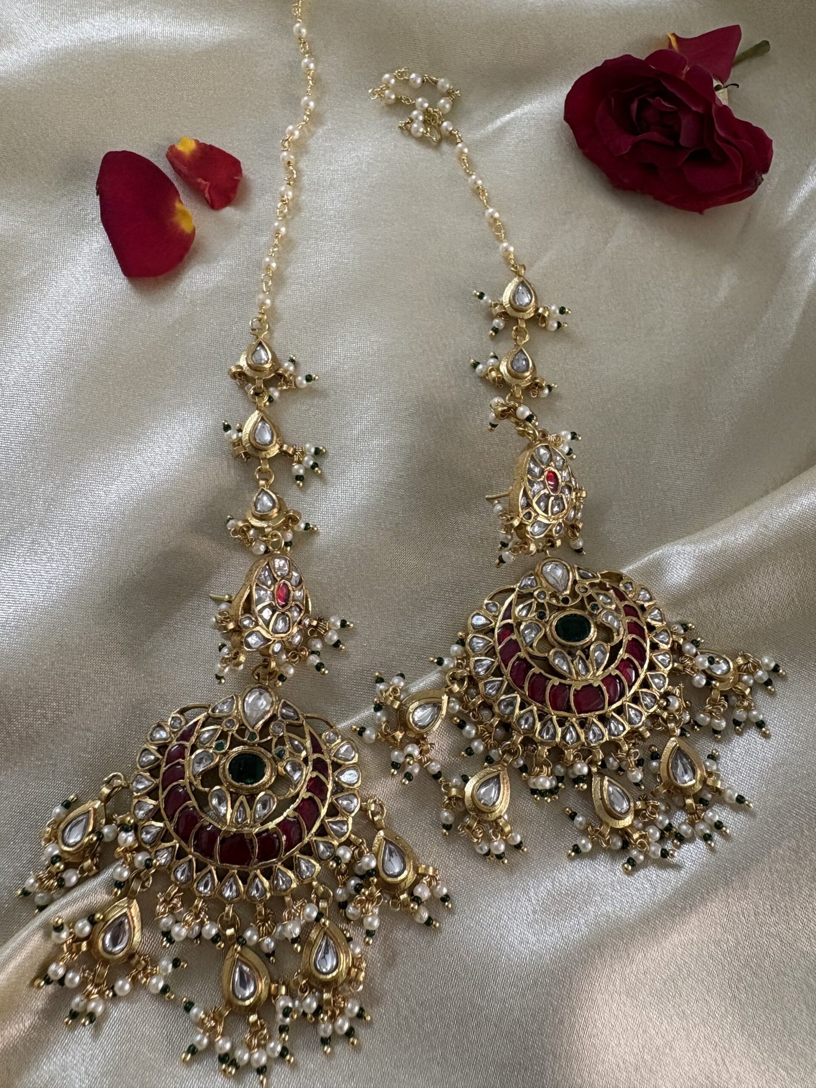 Arshnoor Kundan Chandbali Earrings 92.5 Silver