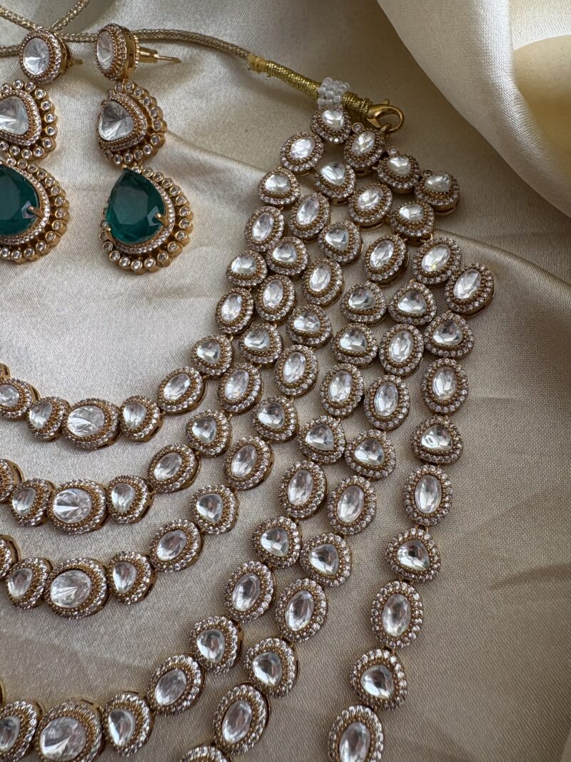 Keshvi Polki Bridal Necklace Set - Image 4