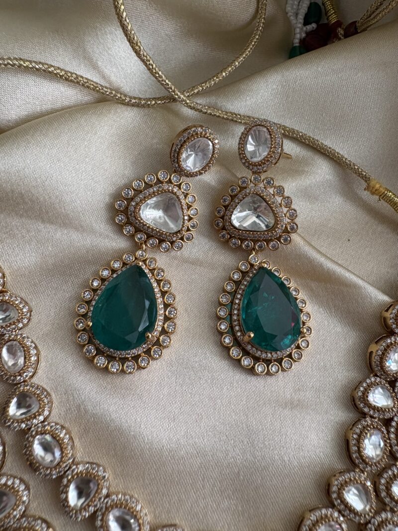 Keshvi Polki Bridal Necklace Set - Image 5