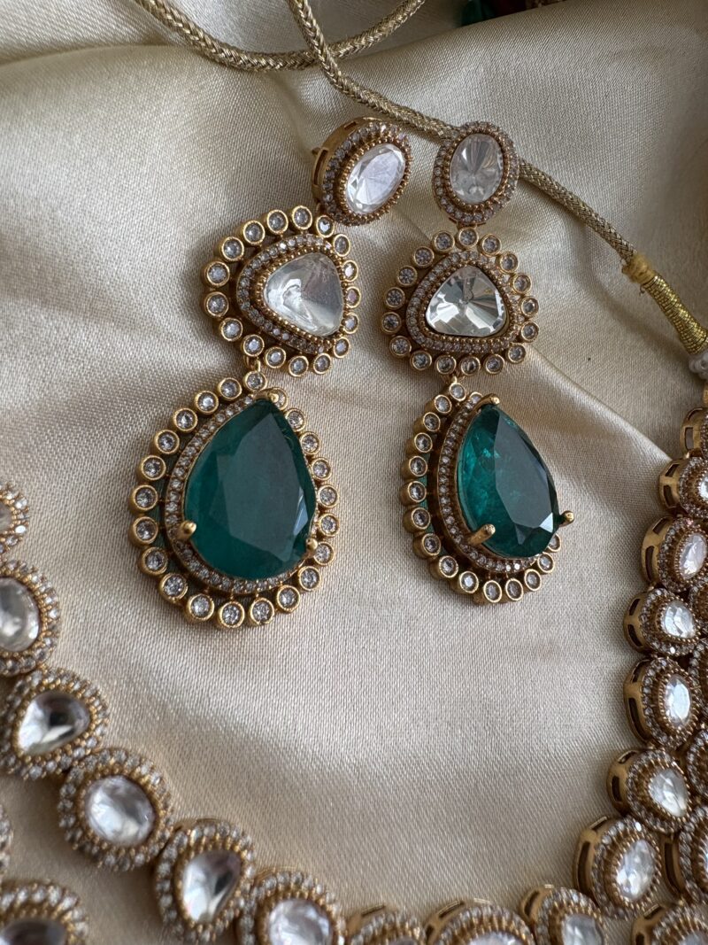 Keshvi Polki Bridal Necklace Set - Image 6