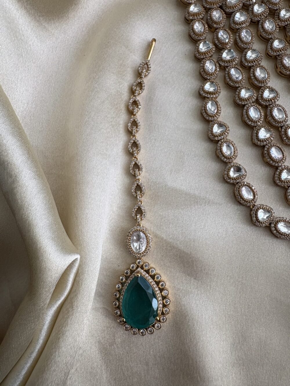 Keshvi Polki Bridal Necklace Set - Image 10