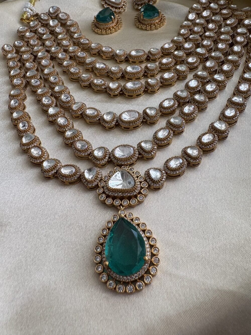 Keshvi Polki Bridal Necklace Set - Image 12
