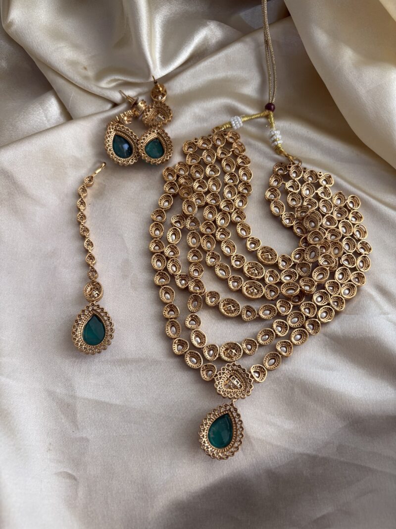 Keshvi Polki Bridal Necklace Set - Image 12