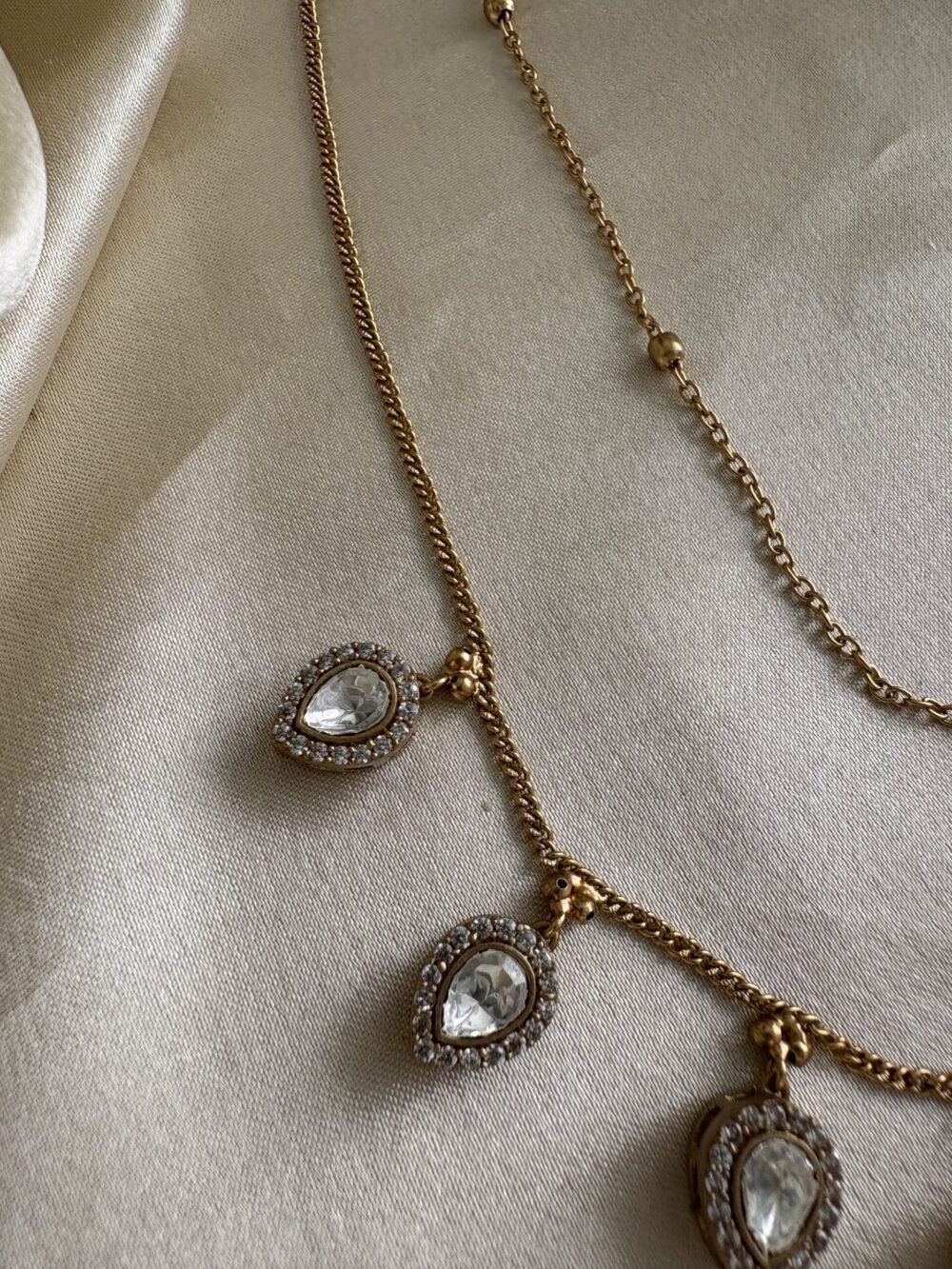 Panra Polki Necklace Set - Image 3