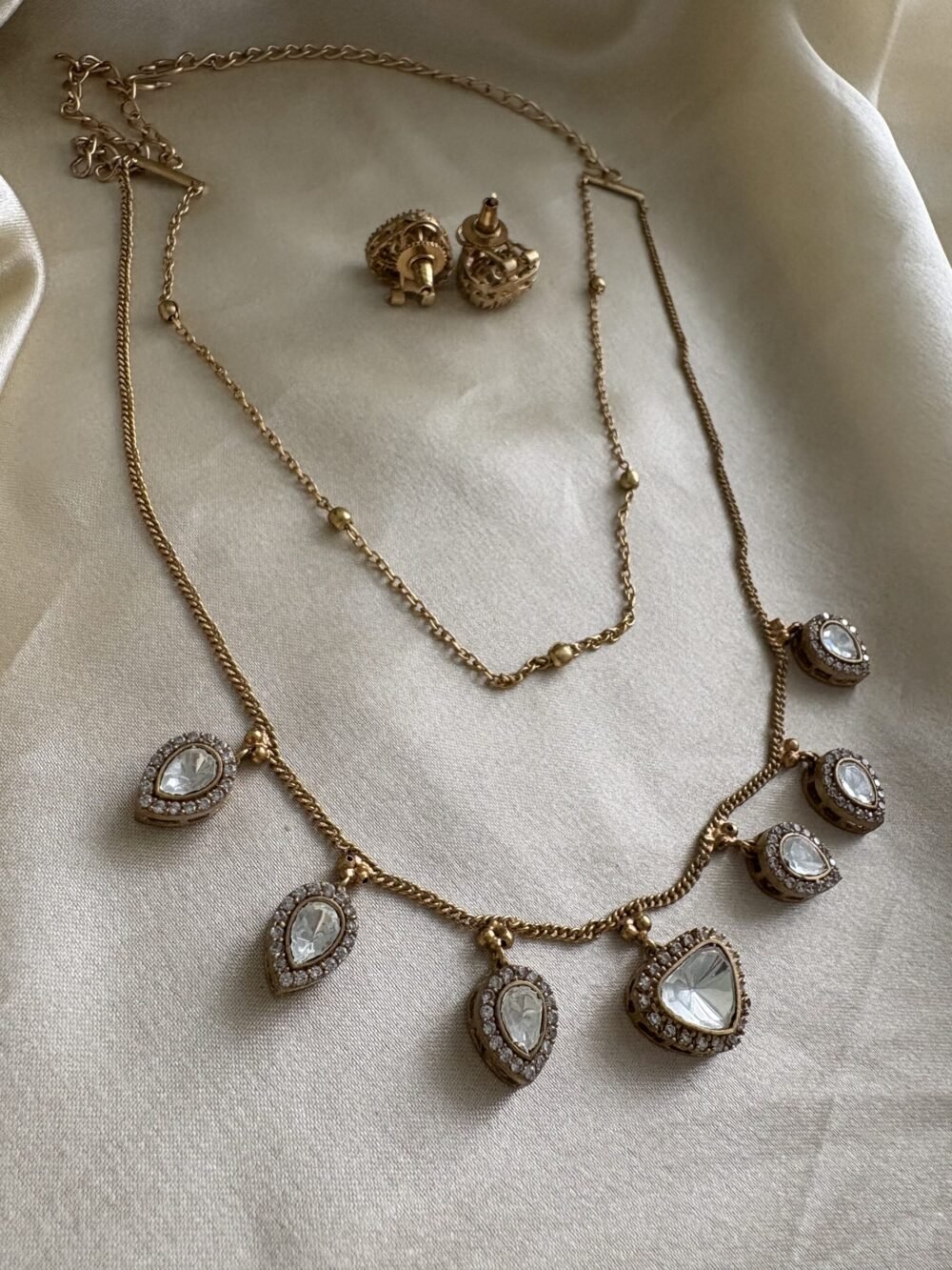 Panra Polki Necklace Set - Image 8