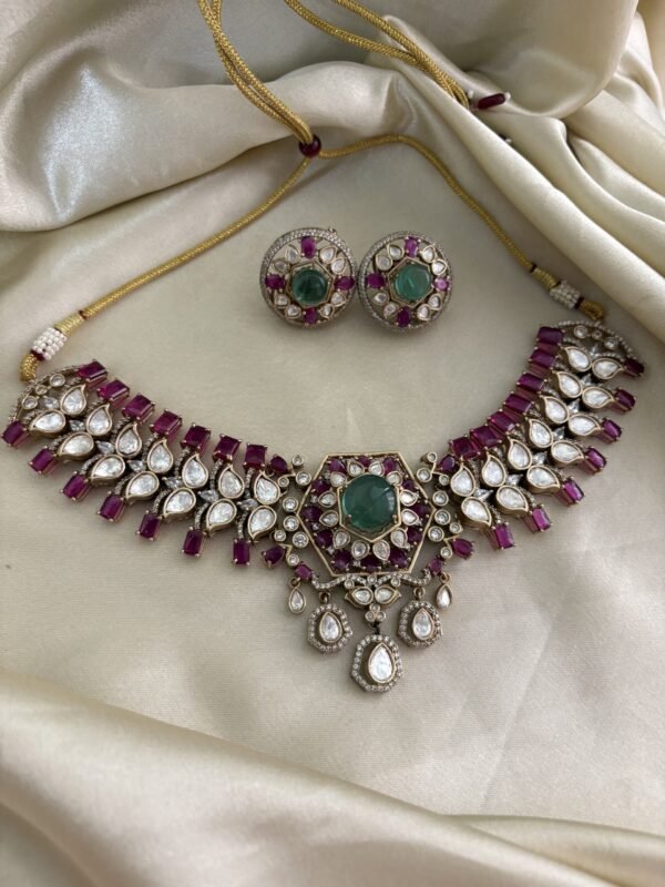 Manik Polki Necklace Set