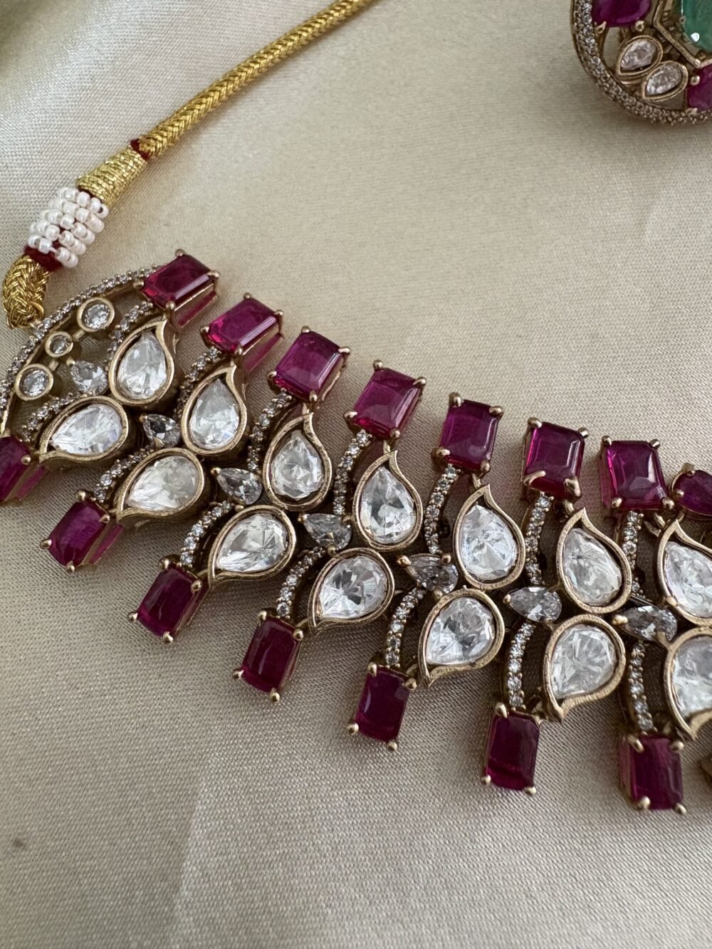 Manik Polki Necklace Set - Image 4
