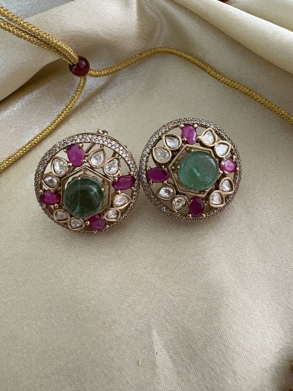Manik Polki Necklace Set - Image 5