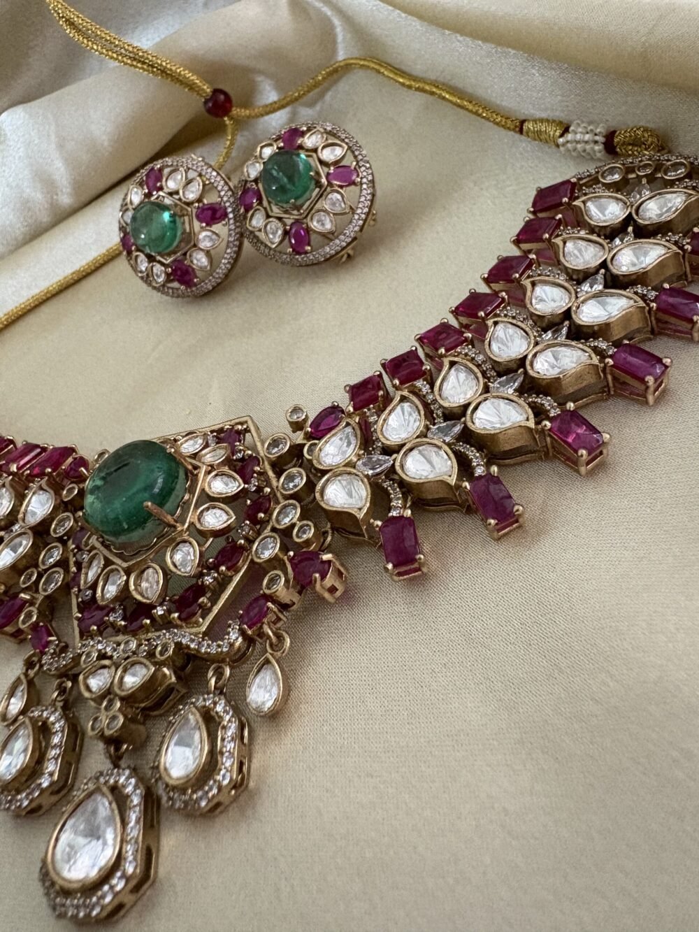Manik Polki Necklace Set - Image 7