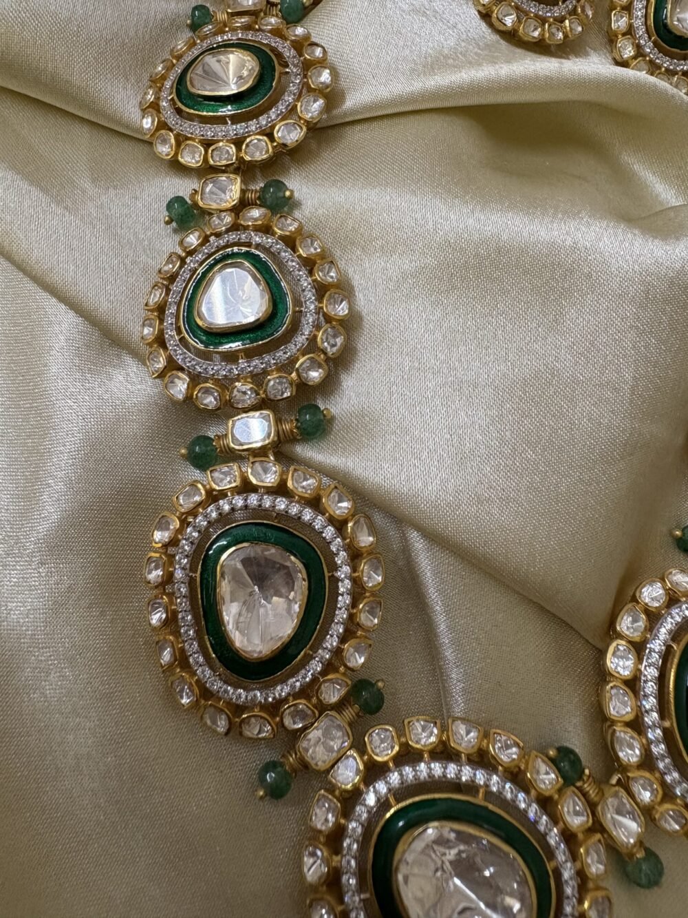 Vibha Polki Necklace Set 92.5 Silver - Image 3
