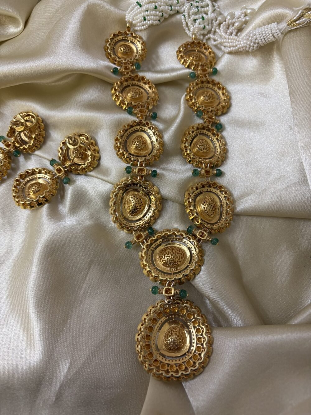 Vibha Polki Necklace Set 92.5 Silver - Image 10