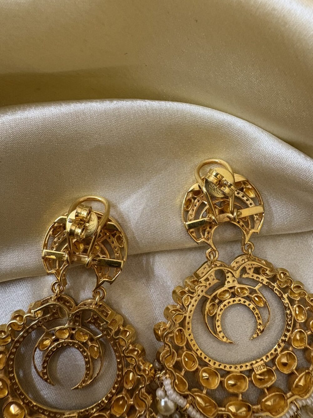 Vera Polki Chandbali Earrings 92.5 Silver - Image 8