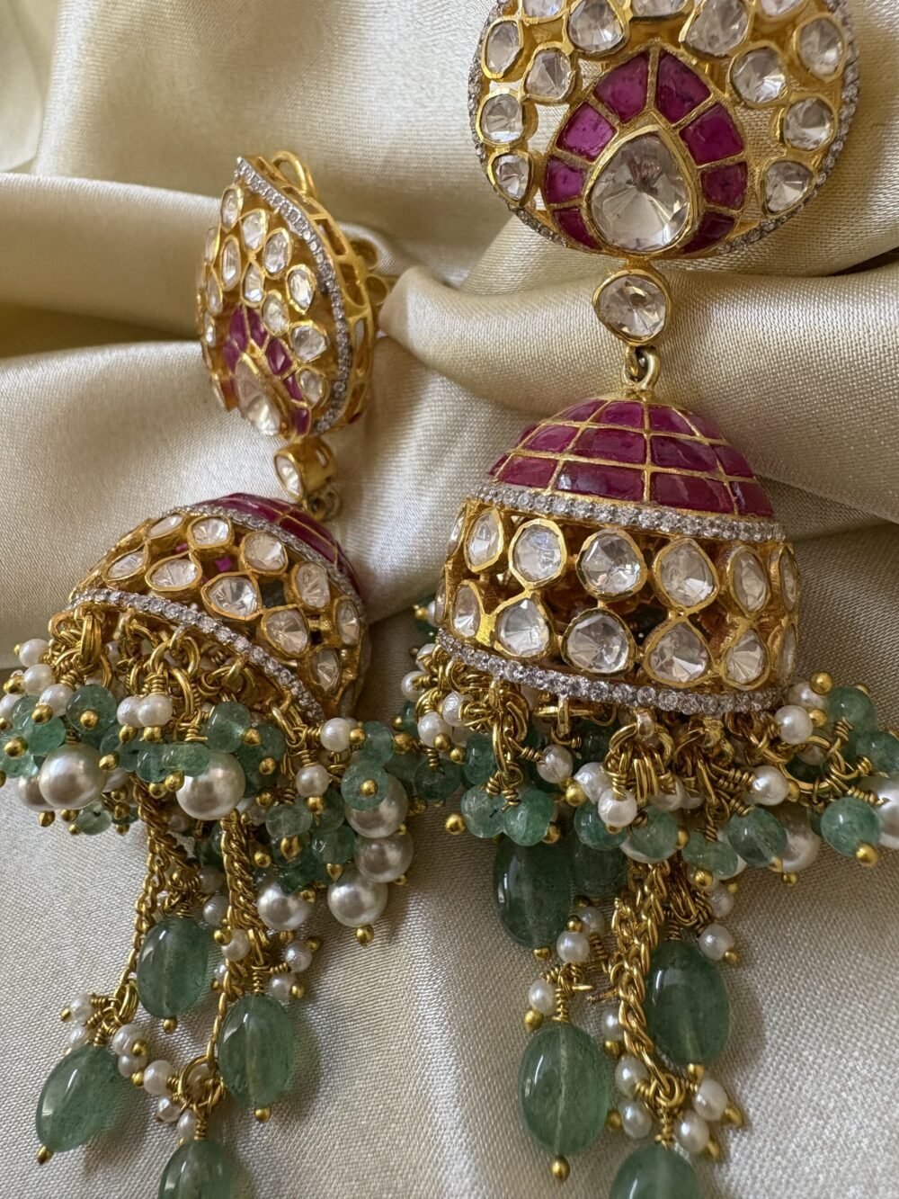 Ishi Polki Jhmuka Earrings 92.5 Silver - Image 6