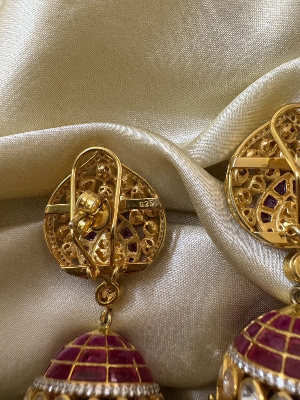 Ishi Polki Jhmuka Earrings 92.5 Silver - Image 8