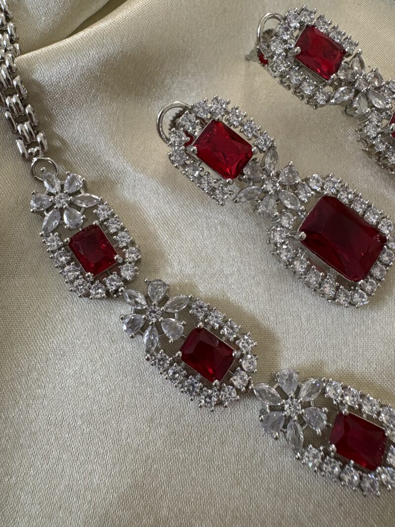 Rubyrose Diamond Pendant Necklace Set - Image 3