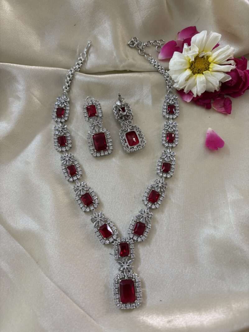 Rubyrose Diamond Pendant Necklace Set - Image 4