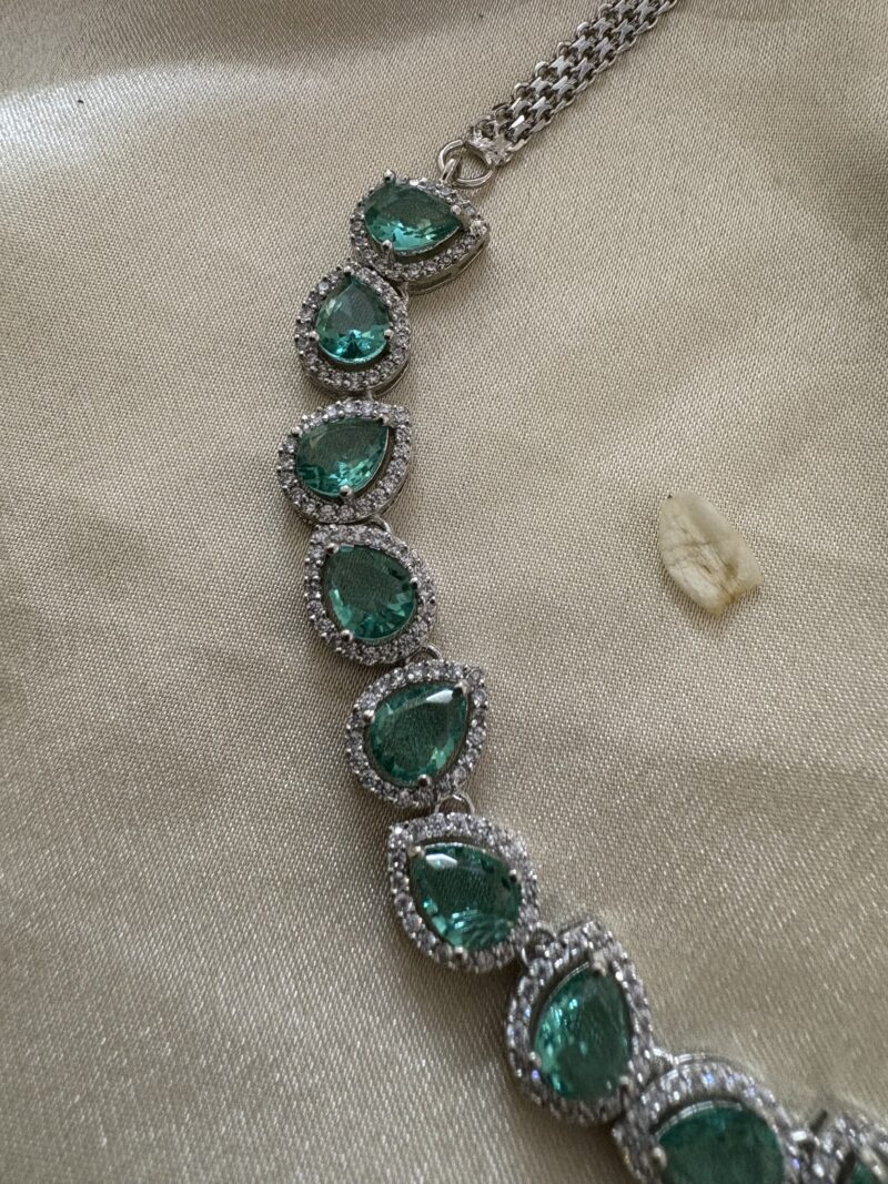 Fern Diamond Necklace Set (Mint Green) - Image 6