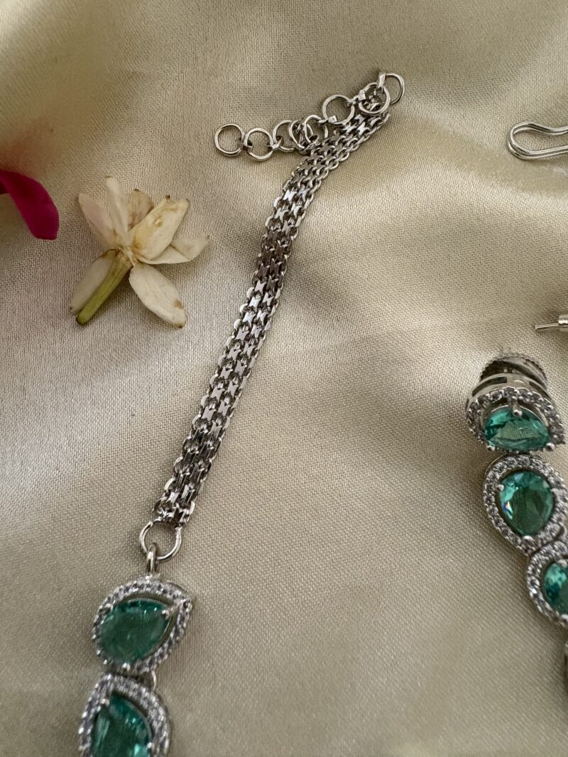 Fern Diamond Necklace Set (Mint Green) - Image 7