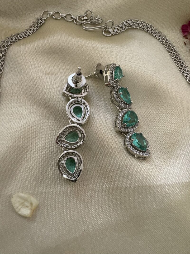 Fern Diamond Necklace Set (Mint Green) - Image 8