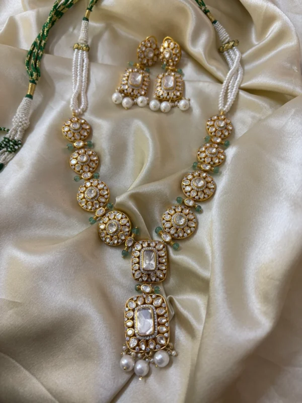 Vishaka Polki Necklace Set 92.5 Silver