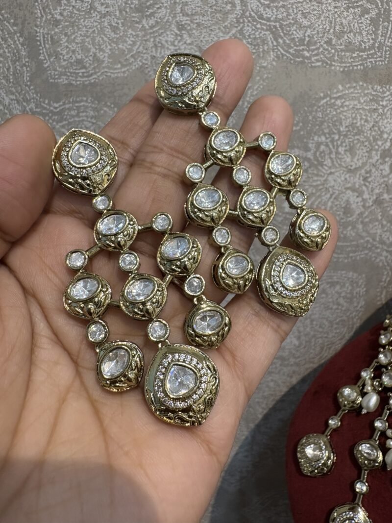 Eshaana Polki Bridal Necklace Set - Image 6