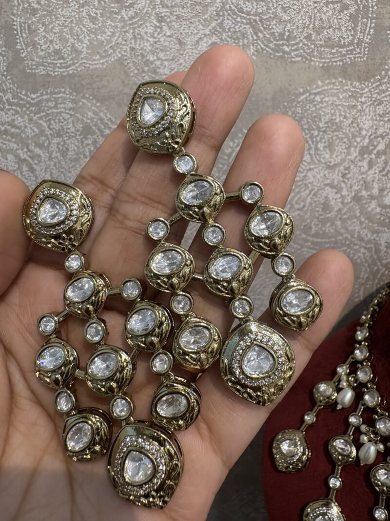 Eshaana Polki Bridal Necklace Set - Image 5