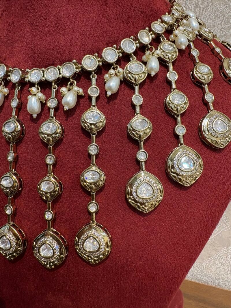 Eshaana Polki Bridal Necklace Set - Image 4
