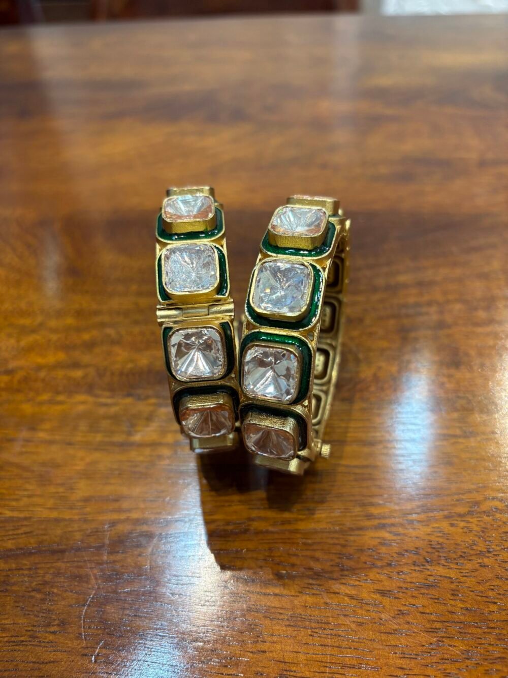 Alpana Polki Kundan Bangles - Image 7