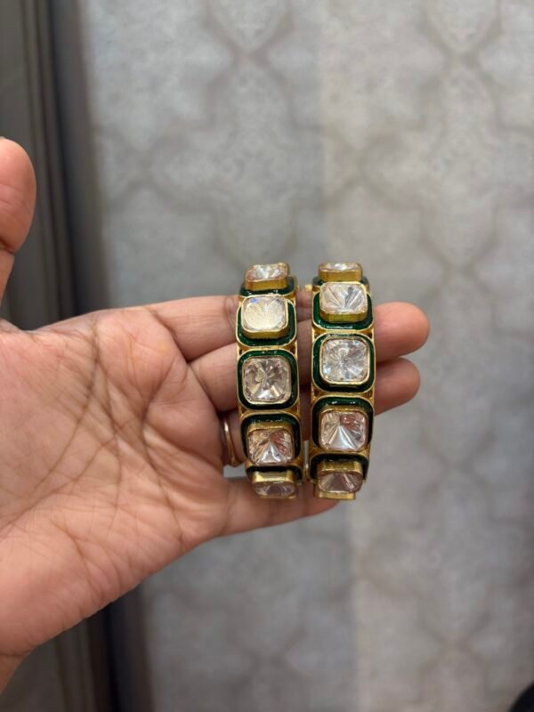 Alpana Polki Kundan Bangles